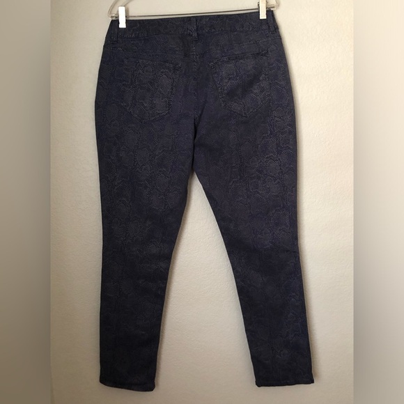 Lee Animal Print Snake Print Dark Blue Stretch Jeans Women 16 M - Picture 6 of 11